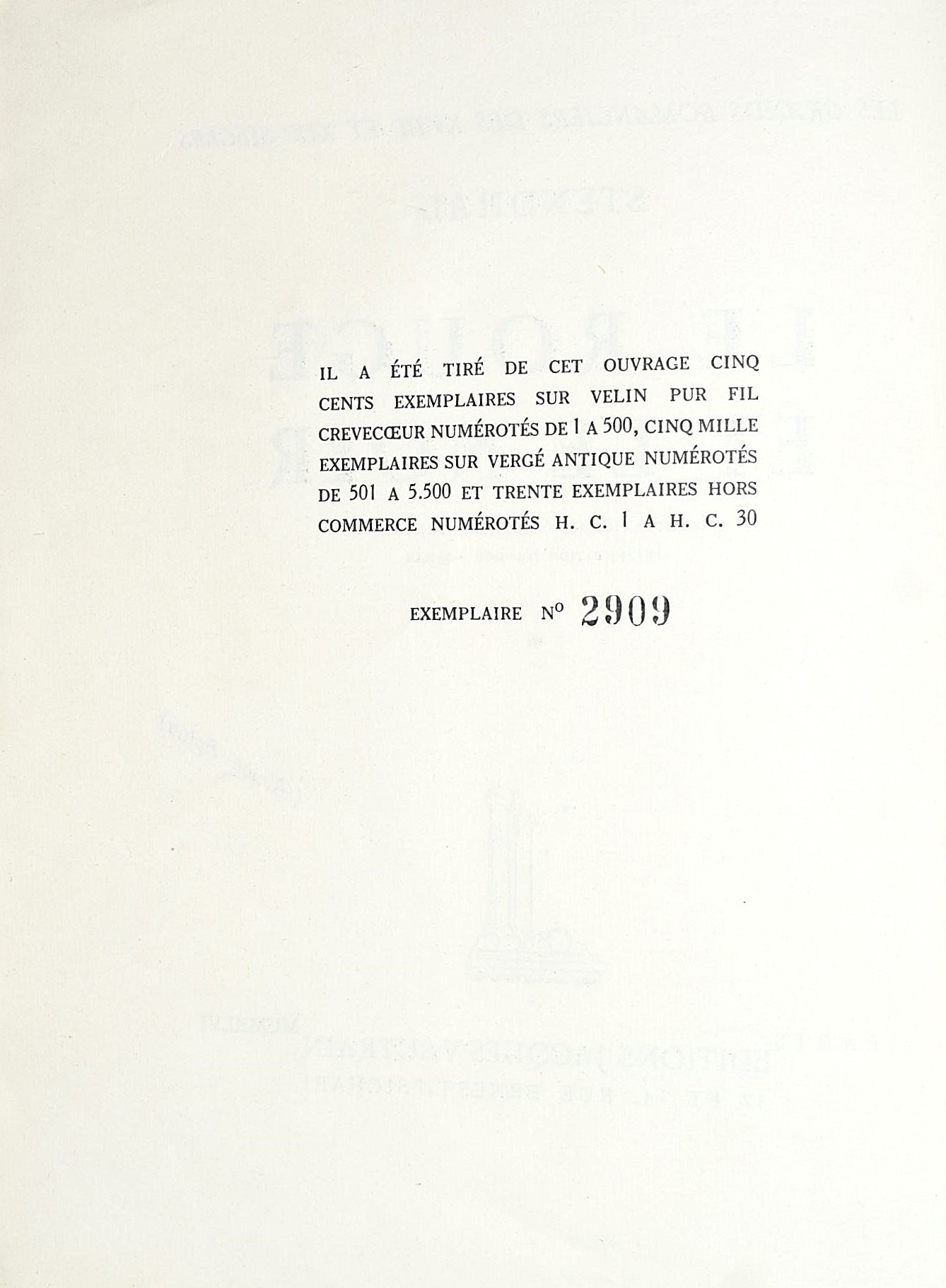 Stendhal - Flaubert. Paris, Editions Jacques Vautrain, 1946