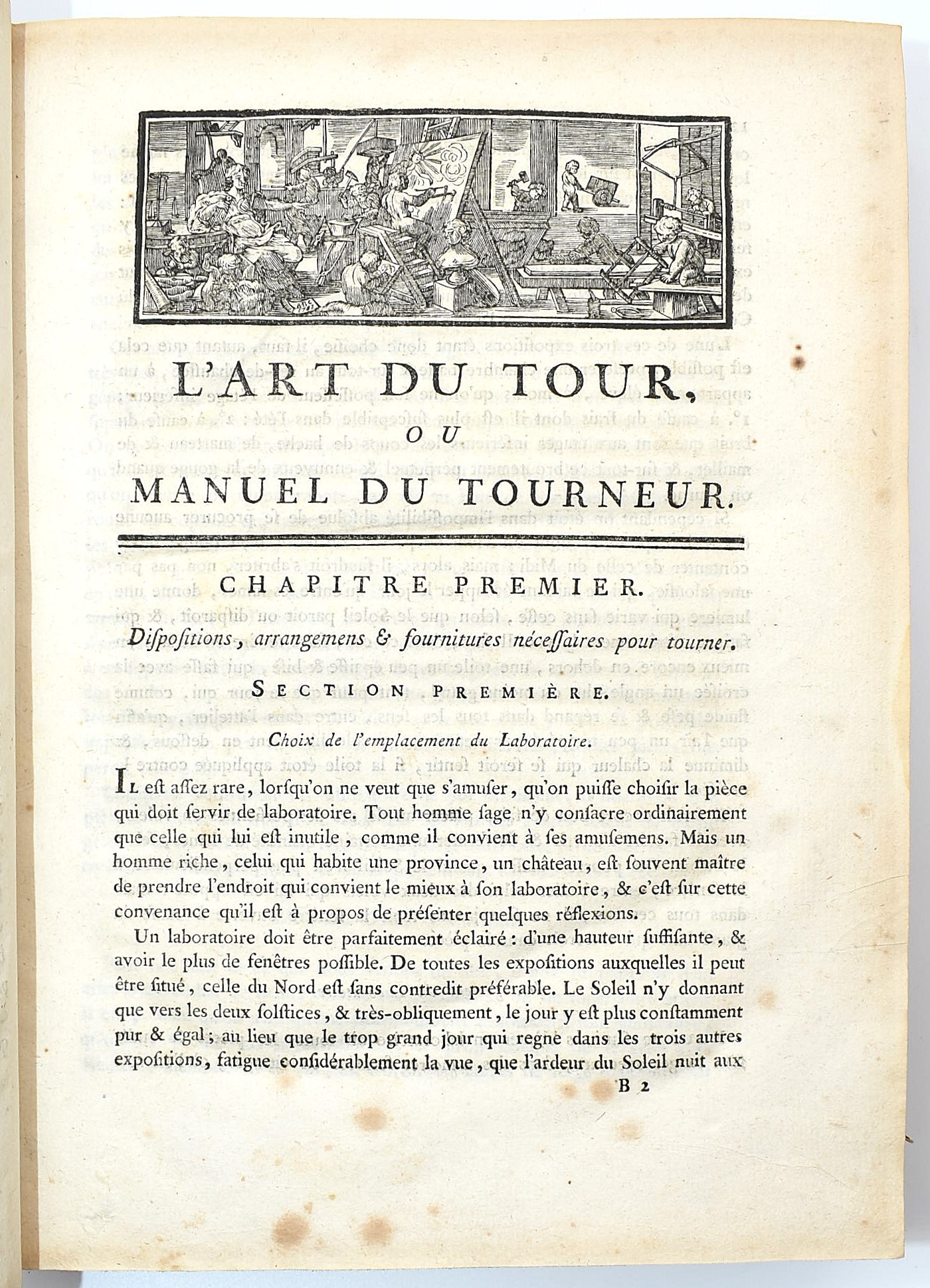 Manuel du Tourneur, Trattato sull’arte della tornitura (1792-1796), due volumi in-8° con tavole r...