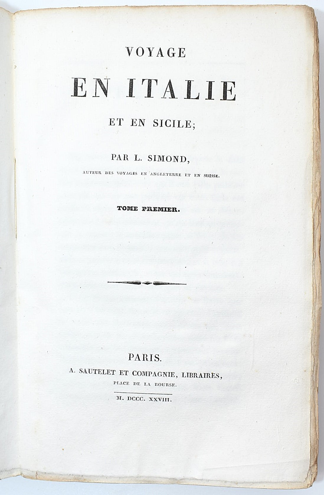 Simond, Voyage en Italie et en Sicile, 1828