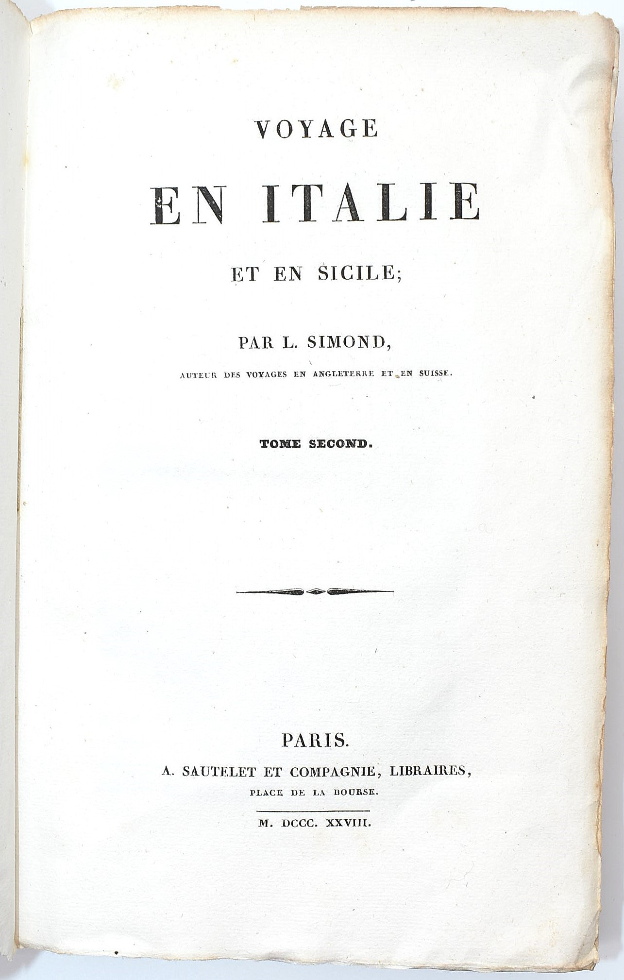 Simond, Voyage en Italie et en Sicile, 1828