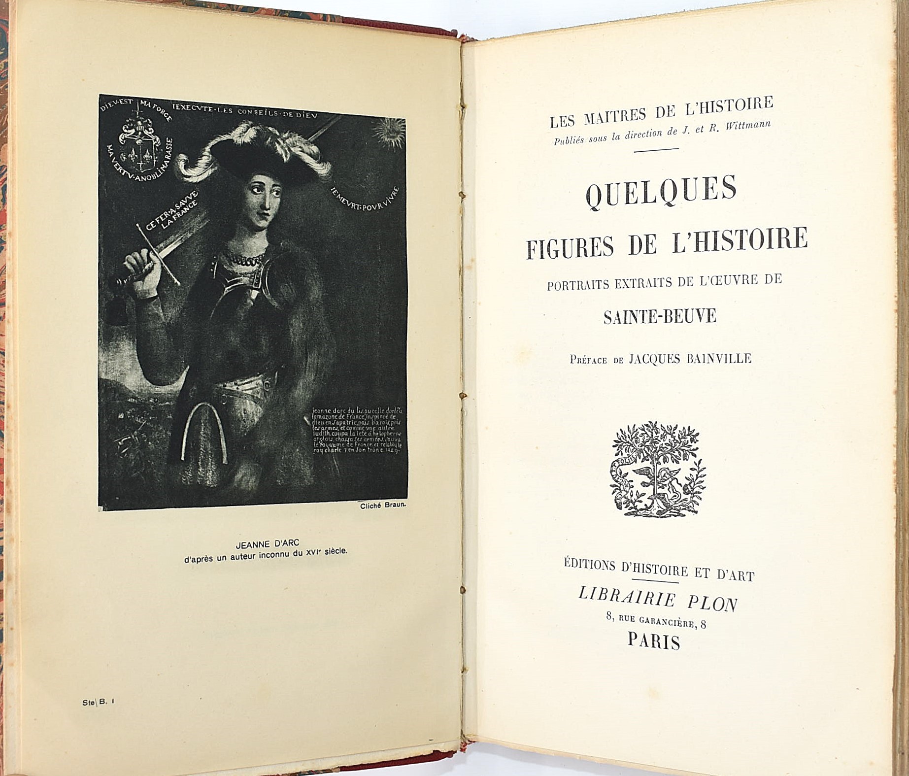 Sainte-Beuve, Quelques figures de l’histoire. Portraits extraits de l’œuvre de Sainte-Beuve