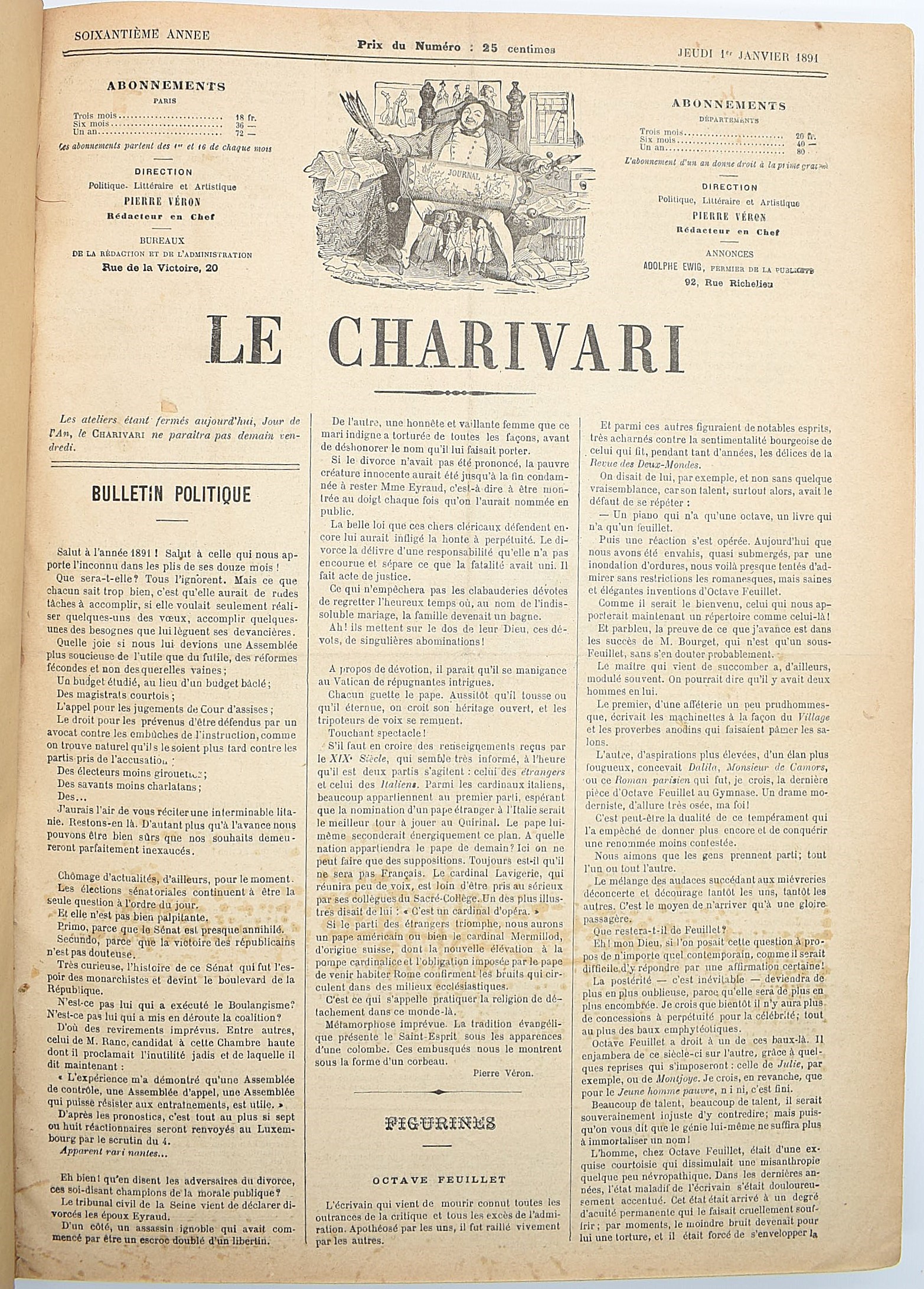 Pierre Véron (diretto da), Le Charivari, raccolta di numeri del 1891