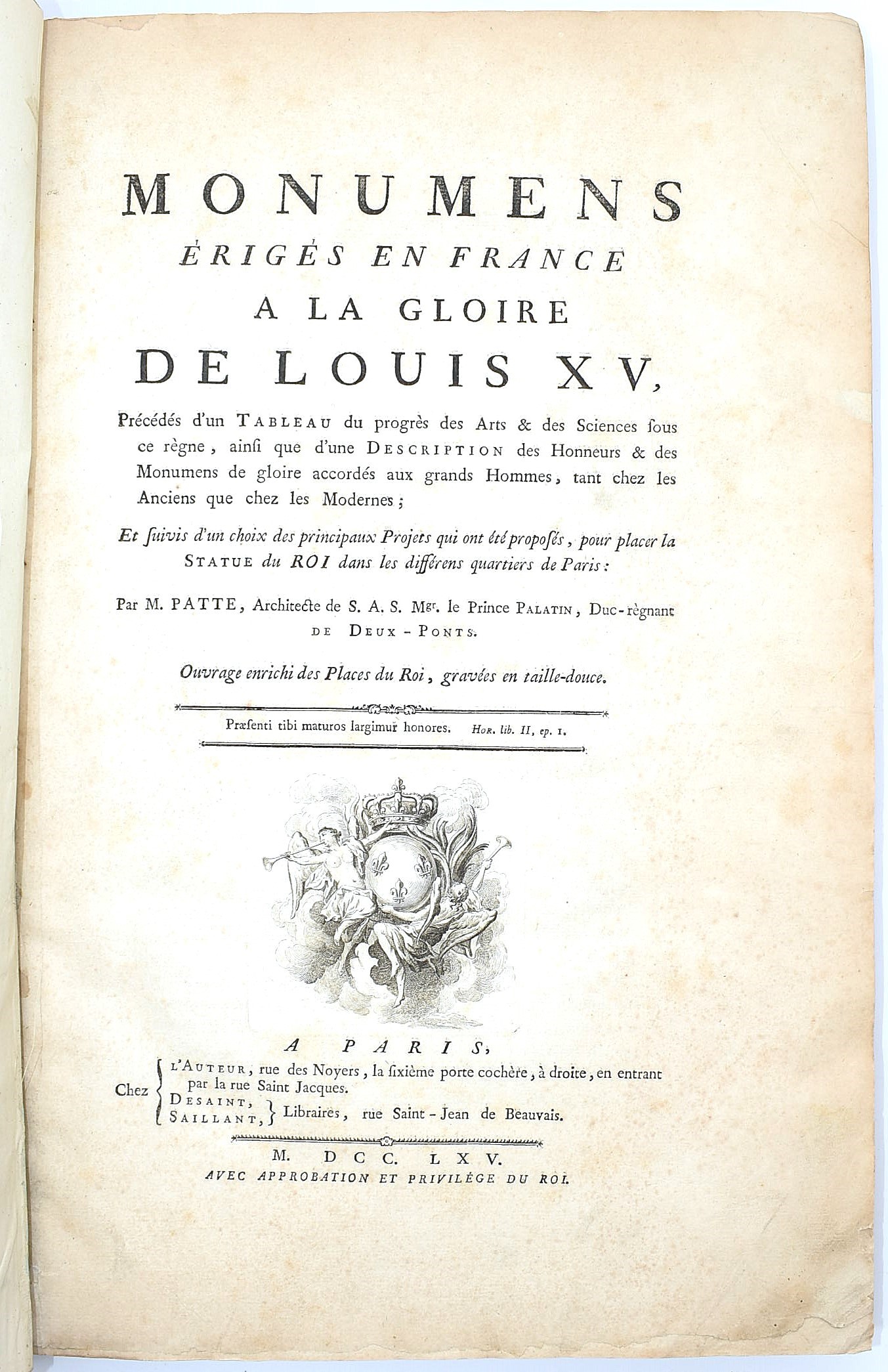 Desaint, Saillant, Monumens érigés en France a la gloire de Louise XV