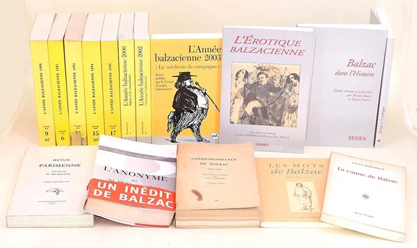 HONORÉ DE BALZAC E CRITICA BALZACHIANA – Raccolta di studi, corrispondenza e riviste specialistiche (16 volumi)  - Asta Tesori della Bibliofilia Francese & Legature d'arte firmate | Balzac, Rivoluzione, Napoleone: una raccolta d'eccezione tra XVIII e XX secolo - Casa d'Aste Arcadia