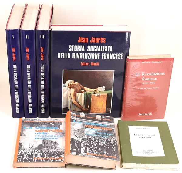 RIVOLUZIONE FRANCESE – Studi storici e interpretazioni socialiste (Jaurès, Salvemini, Lefebvre, Tarle; 8 volumi)