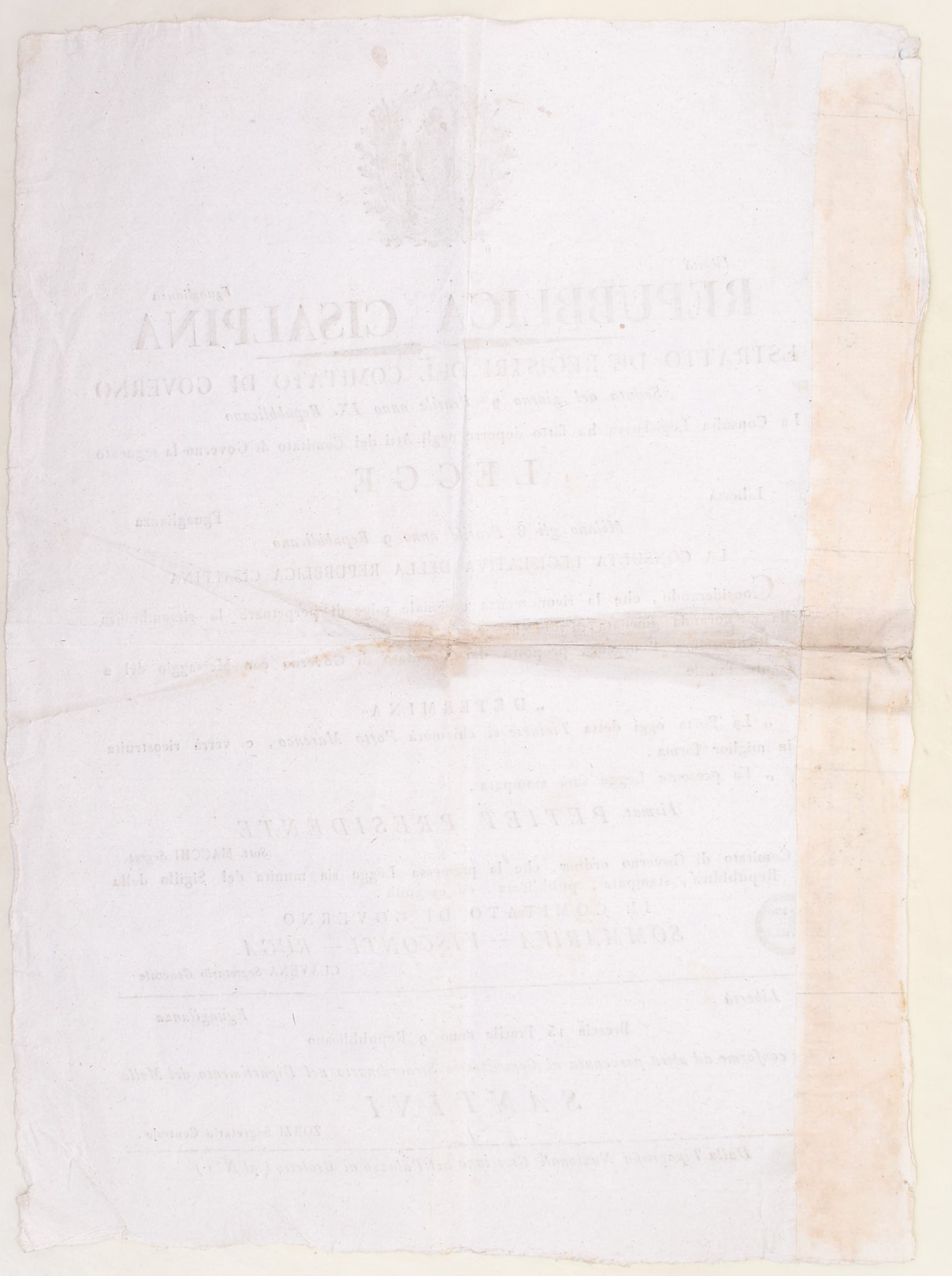 Repubblica Cisalpina, Legge per la Porta Marengo (Brescia, 1801)