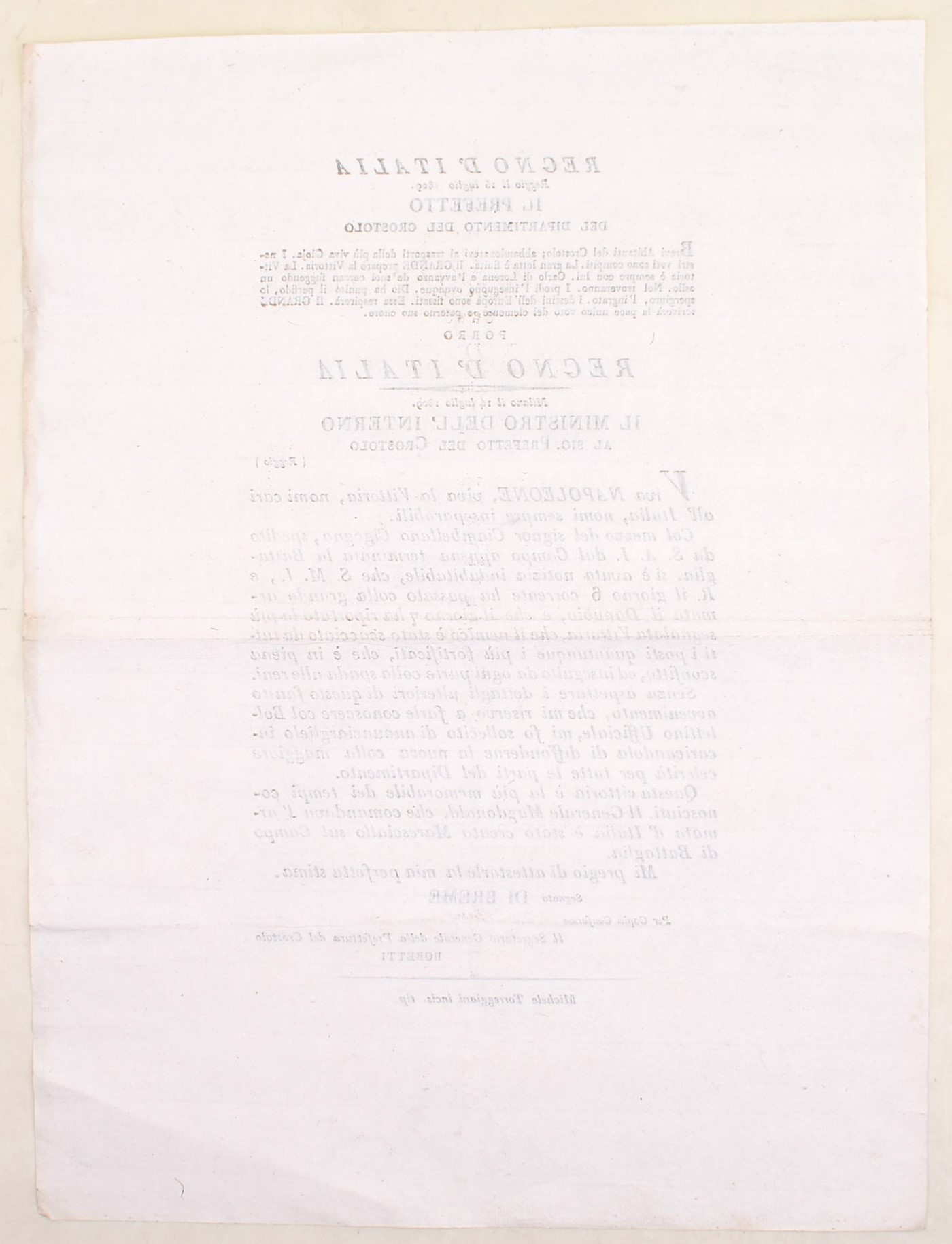 Di Breme, Proclama e lettera sulla vittoria napoleonica sul Danubio (Reggio e Milano, 1809)