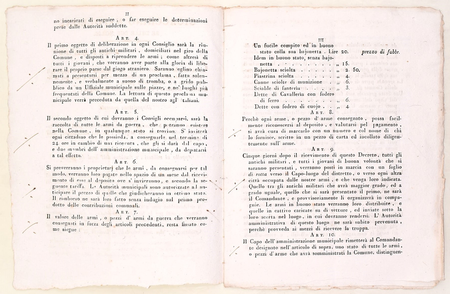 Gioacchino Napoleone (Gioacchino Murat), Decreto per la mobilitazione nazionale e la raccolta del...