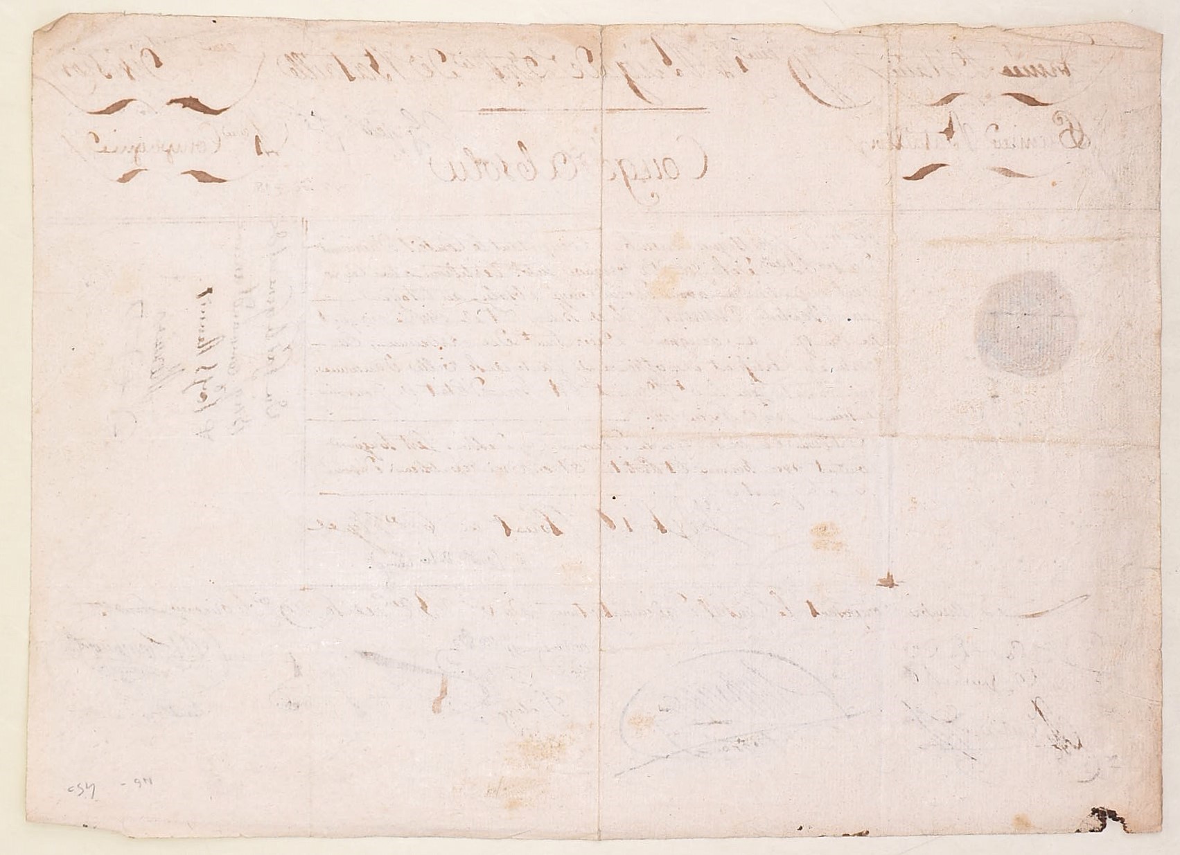 Congedo assoluto, Corpo Reale d’Artiglieria, documento manoscritto con sigillo, prima metà XIX se...