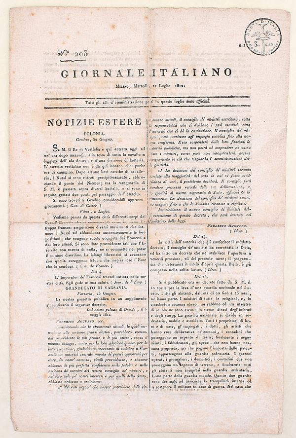 Giornale Italiano, n. 203, 1812