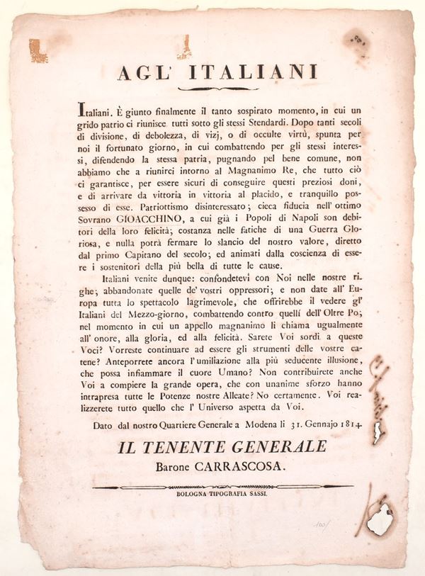 Agl’ Italiani, 1814