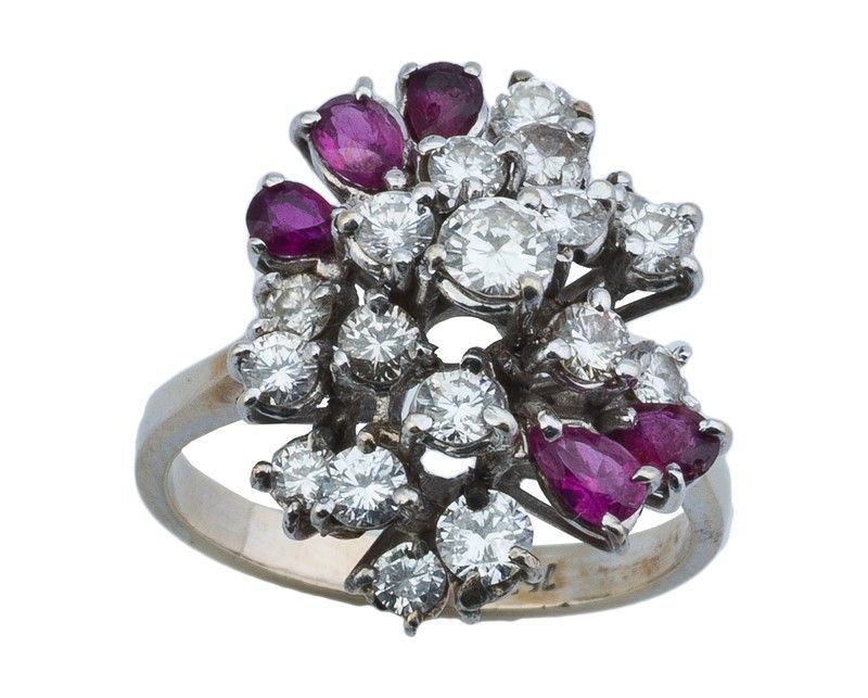 Anello con Brillanti e Rubini