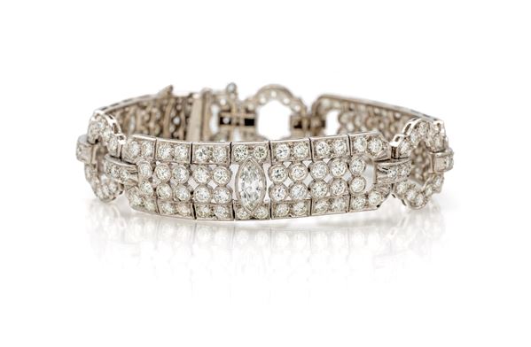 Bracciale in platino e brillanti