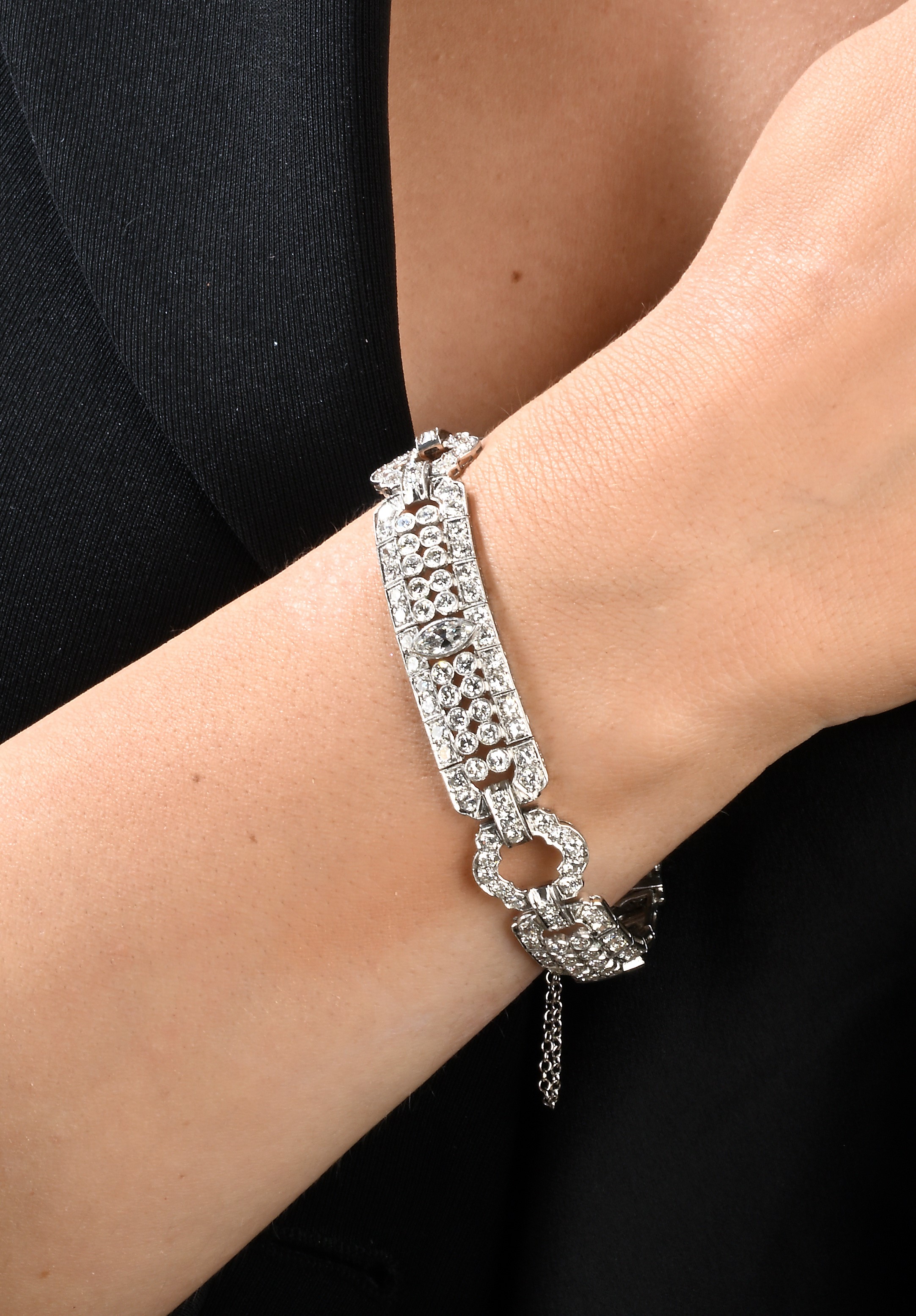 Bracciale in platino e brillanti
