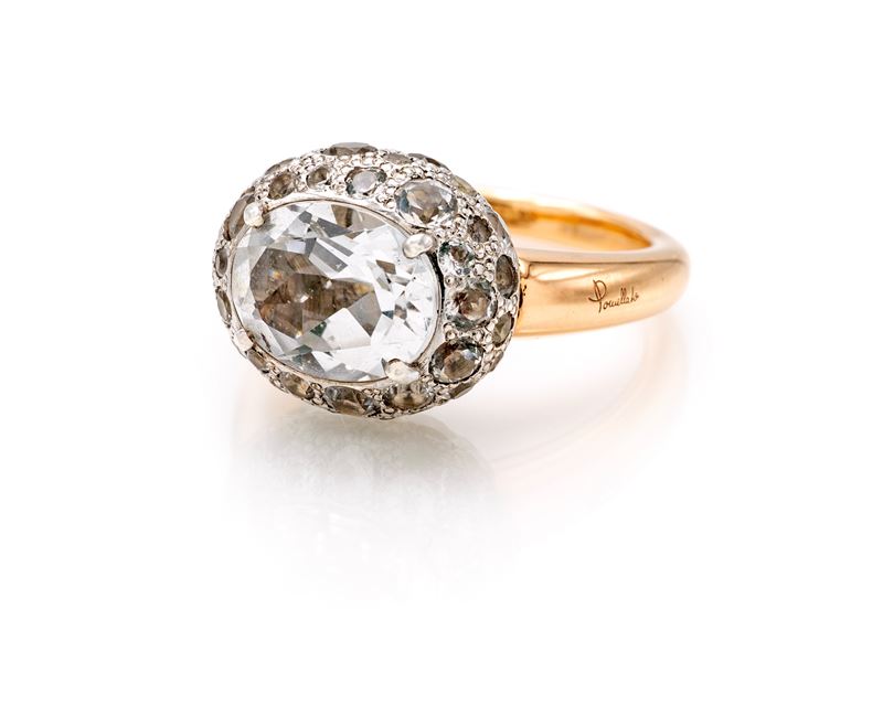 Pomellato - Anello in oro rosa e quarzi, modello Tabou