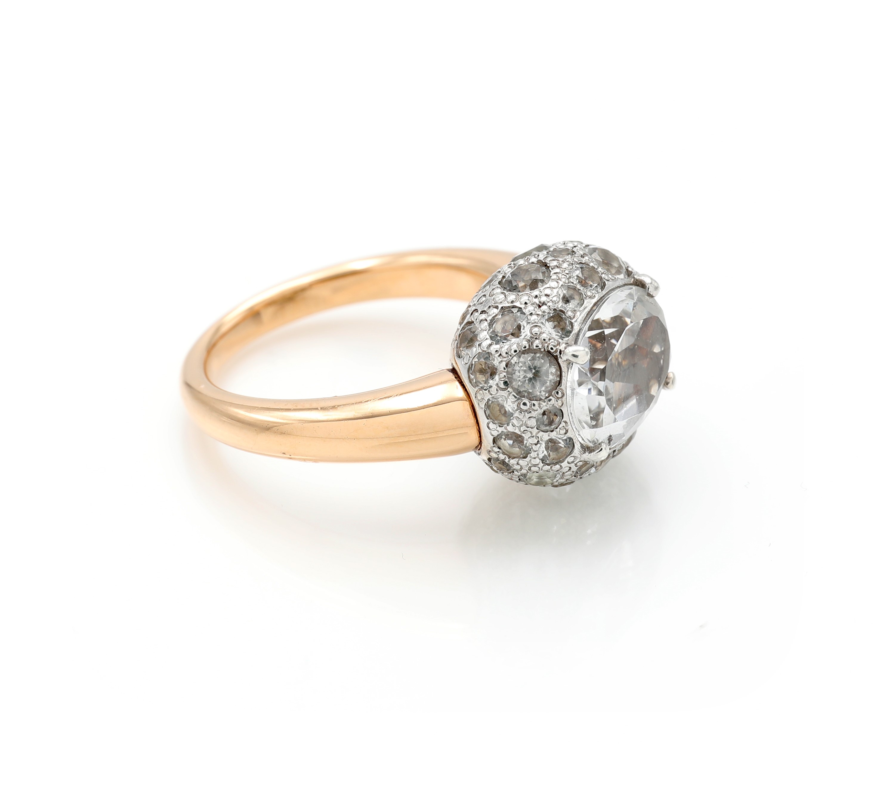 Pomellato, Anello modello Tabou in oro rosa 750/000 con quarzi