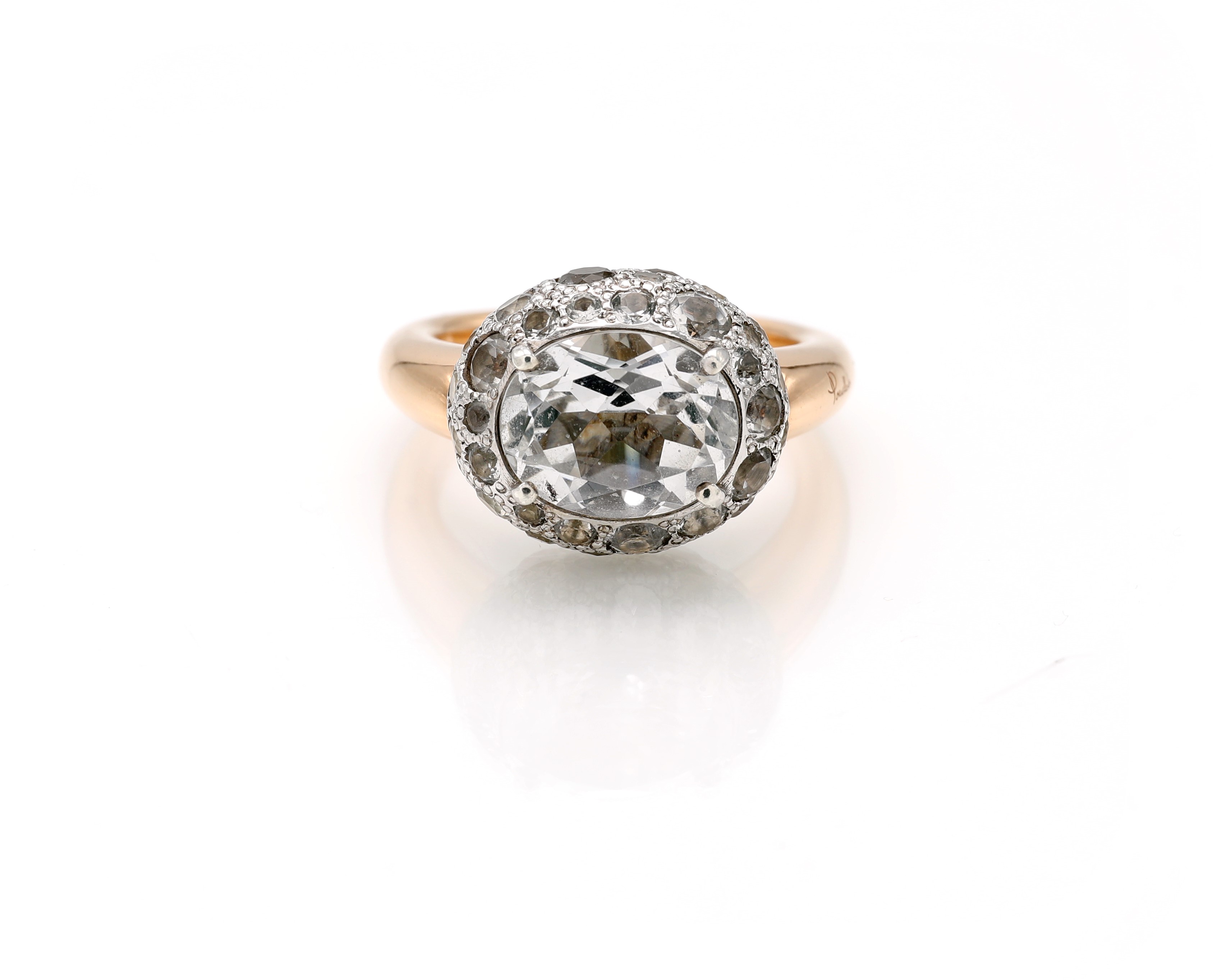 Pomellato, Anello modello Tabou in oro rosa 750/000 con quarzi