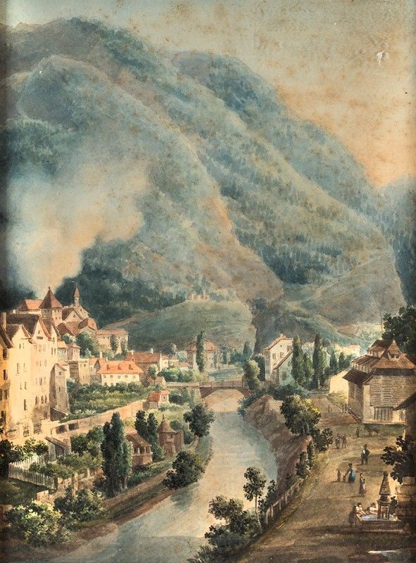 Pittore del XVIII secolo - VEDUTA DI COIRA
