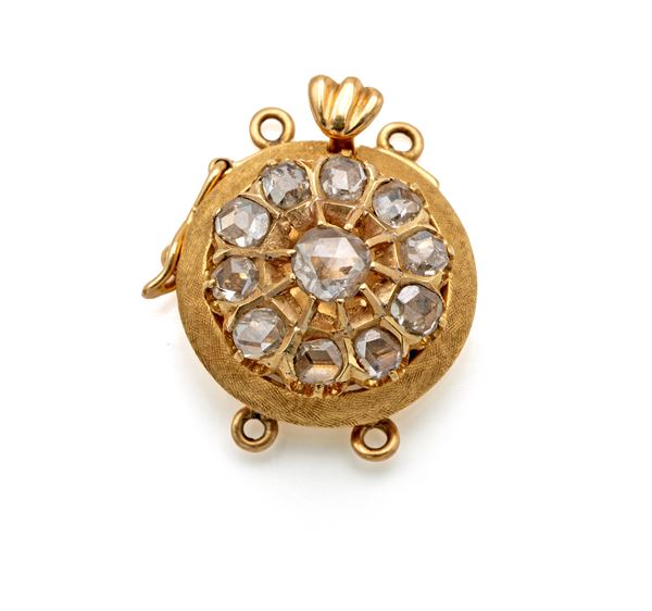 Chiusura in oro e diamanti in taglio rosa  - Asta Importanti Gioielli - Casa d'Aste Arcadia