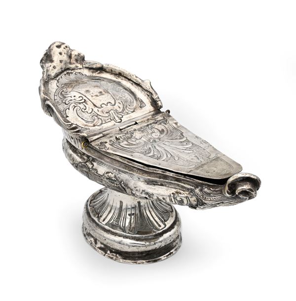 Antica navicella in argento, Italia meridionale, XIX secolo