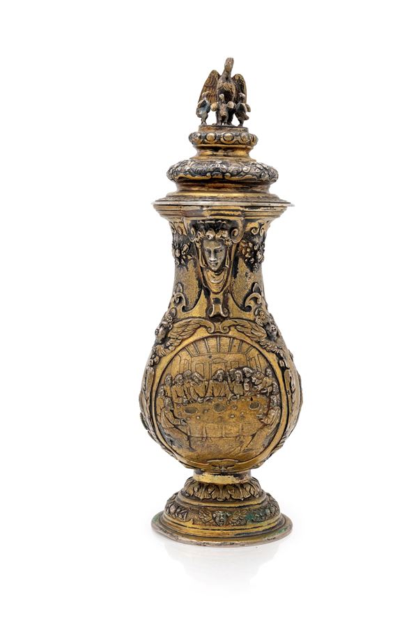 Brocchetta liturgica in argento dorato, Germania, XIX secolo