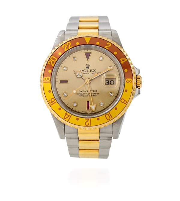 Rolex GMT in acciaio ed oro, quadrante 