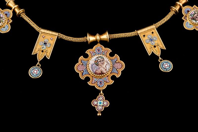 Pierret 1845-1898 Collier in Micromosaico