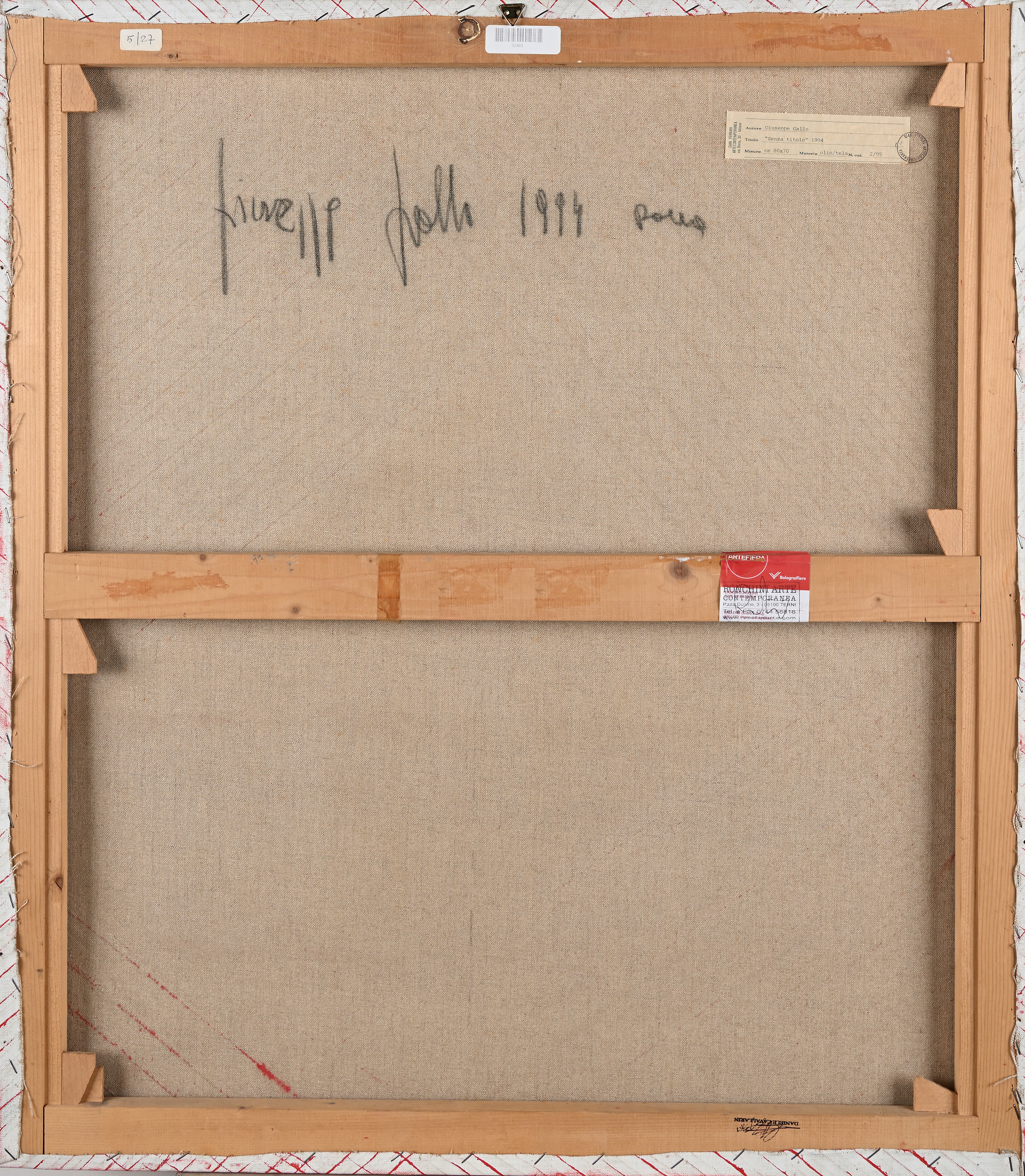 Giuseppe Gallo - Senza titolo, olio su tela (cm 80x70), 1994