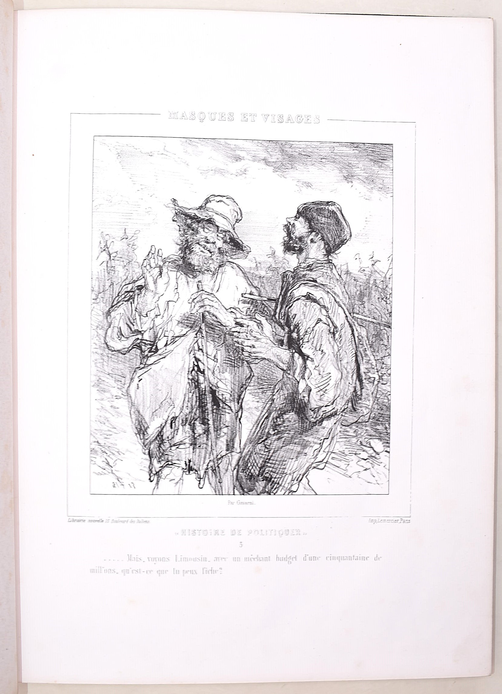 Gavarni, Histoire de politiquer / Les Parens Terribles (piano), illustrazioni incise