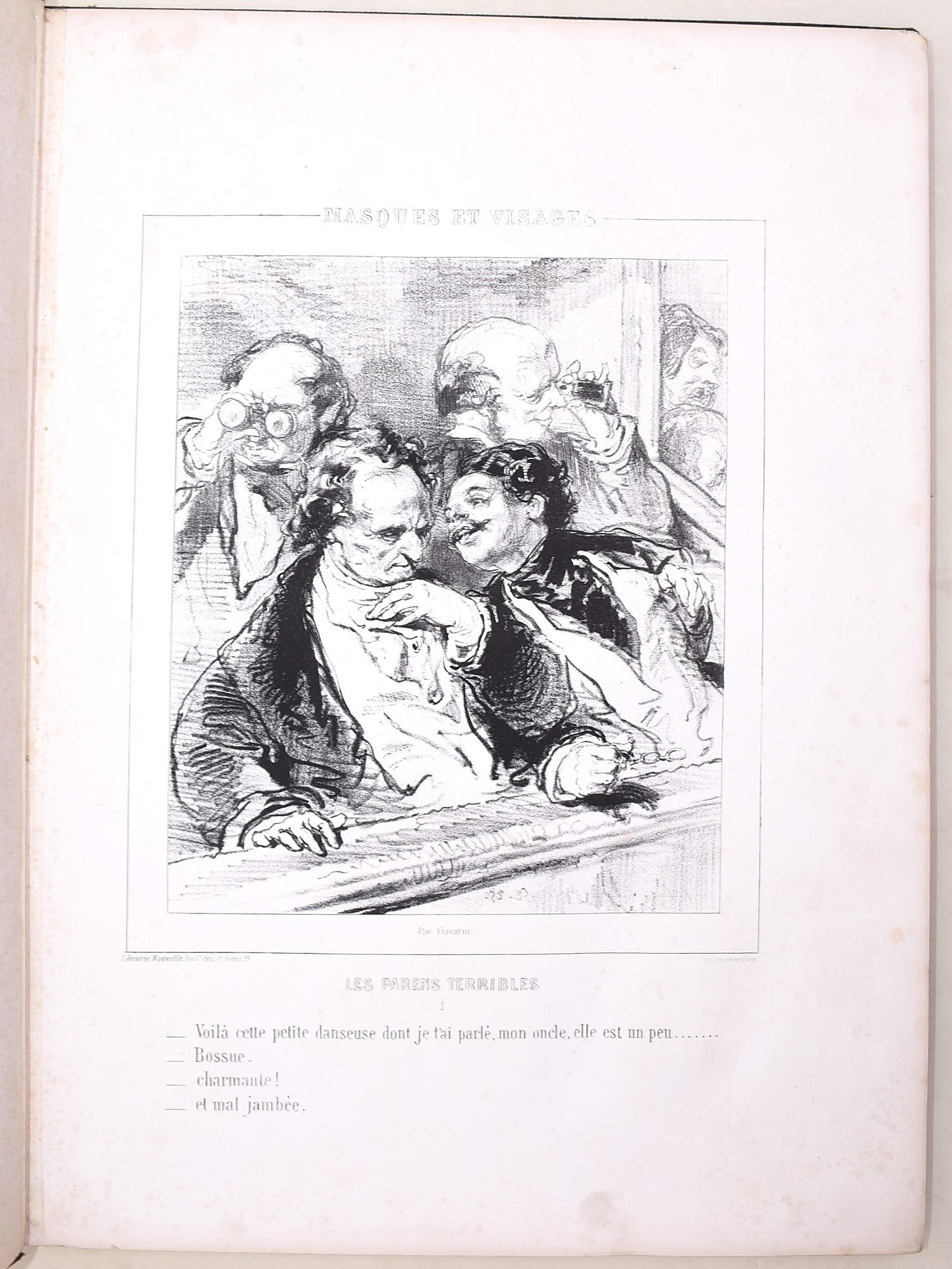 Gavarni, Histoire de politiquer / Les Parens Terribles (piano), illustrazioni incise