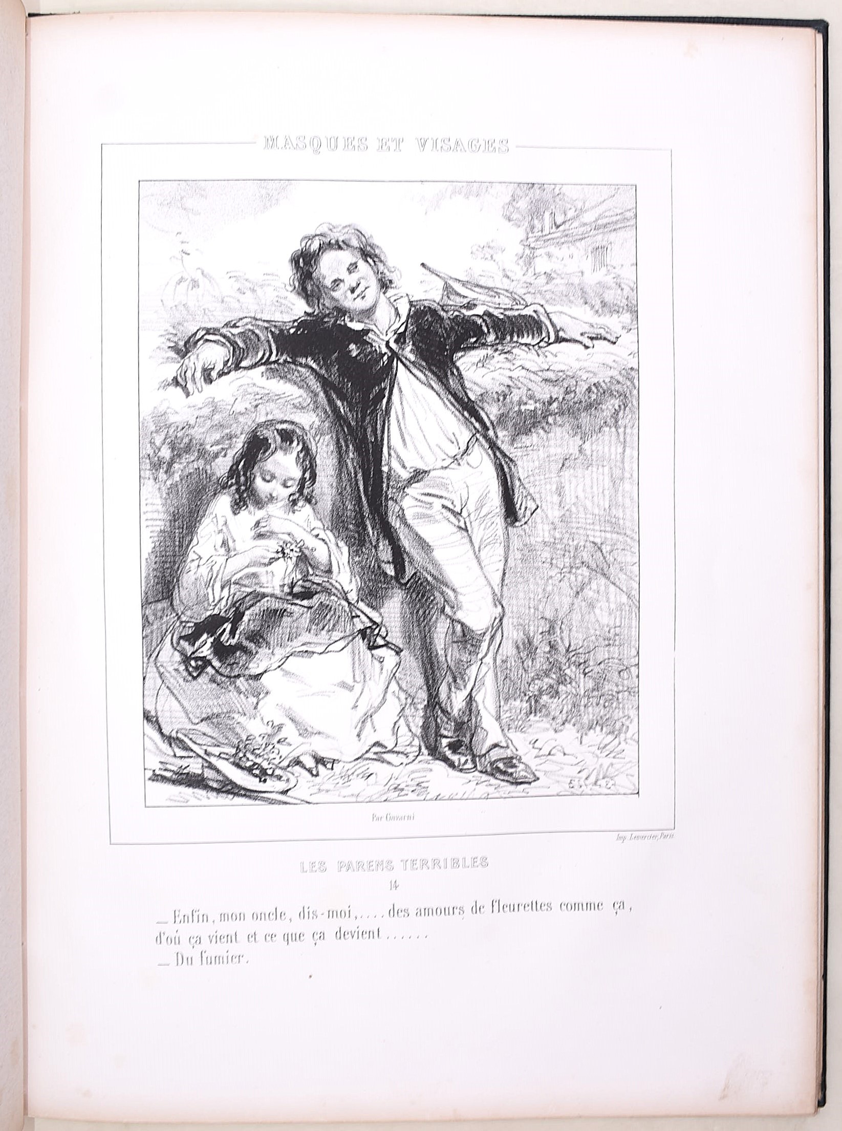 Gavarni, Histoire de politiquer / Les Parens Terribles (piano), illustrazioni incise