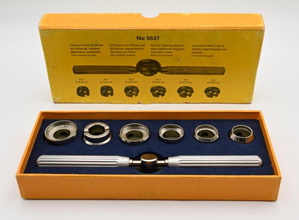 Bergeon - Apricasse per orologi Oyster con kit completo di 6 tasselli in acciaio (N° 5537)