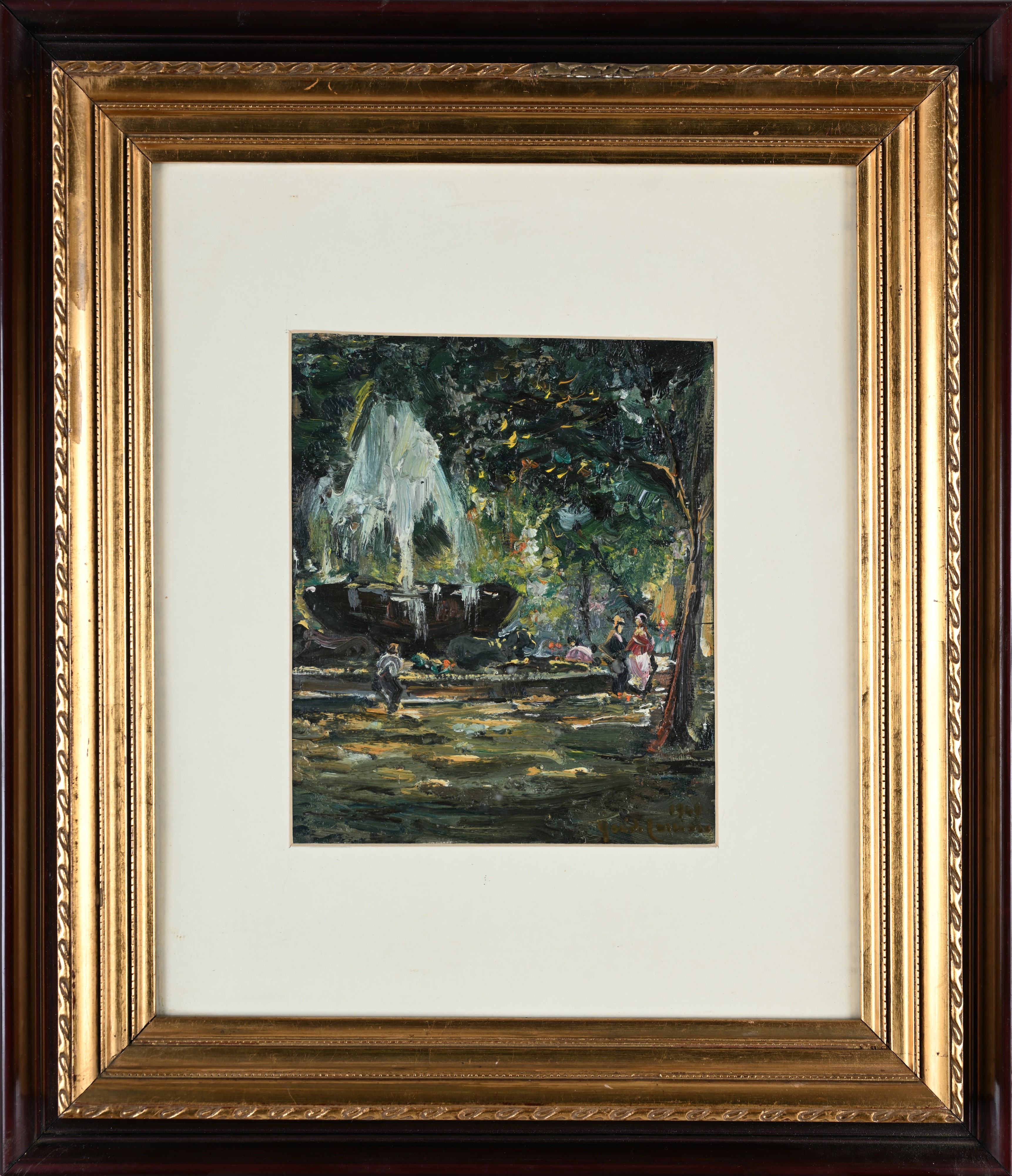 Guido Casciaro - La Villa, olio su legno (1949)