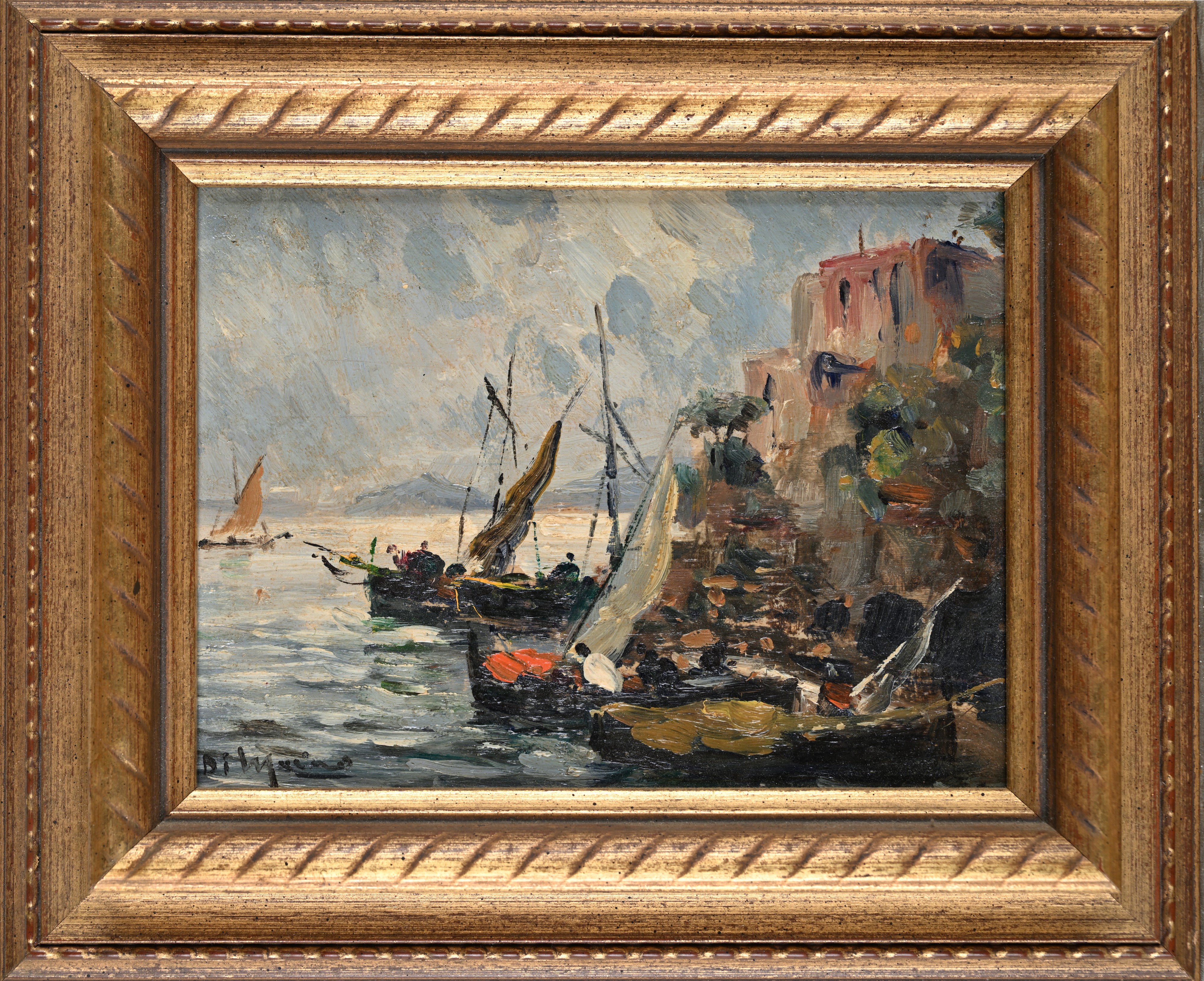 Francesco di Marino - Approdo di barche nel golfo di Napoli