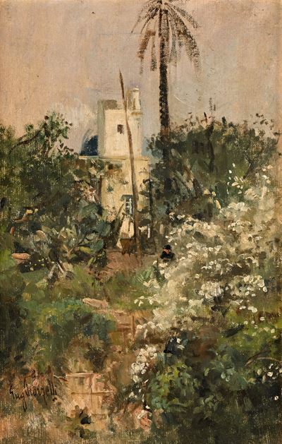 Nel parco, olio su cartone telato