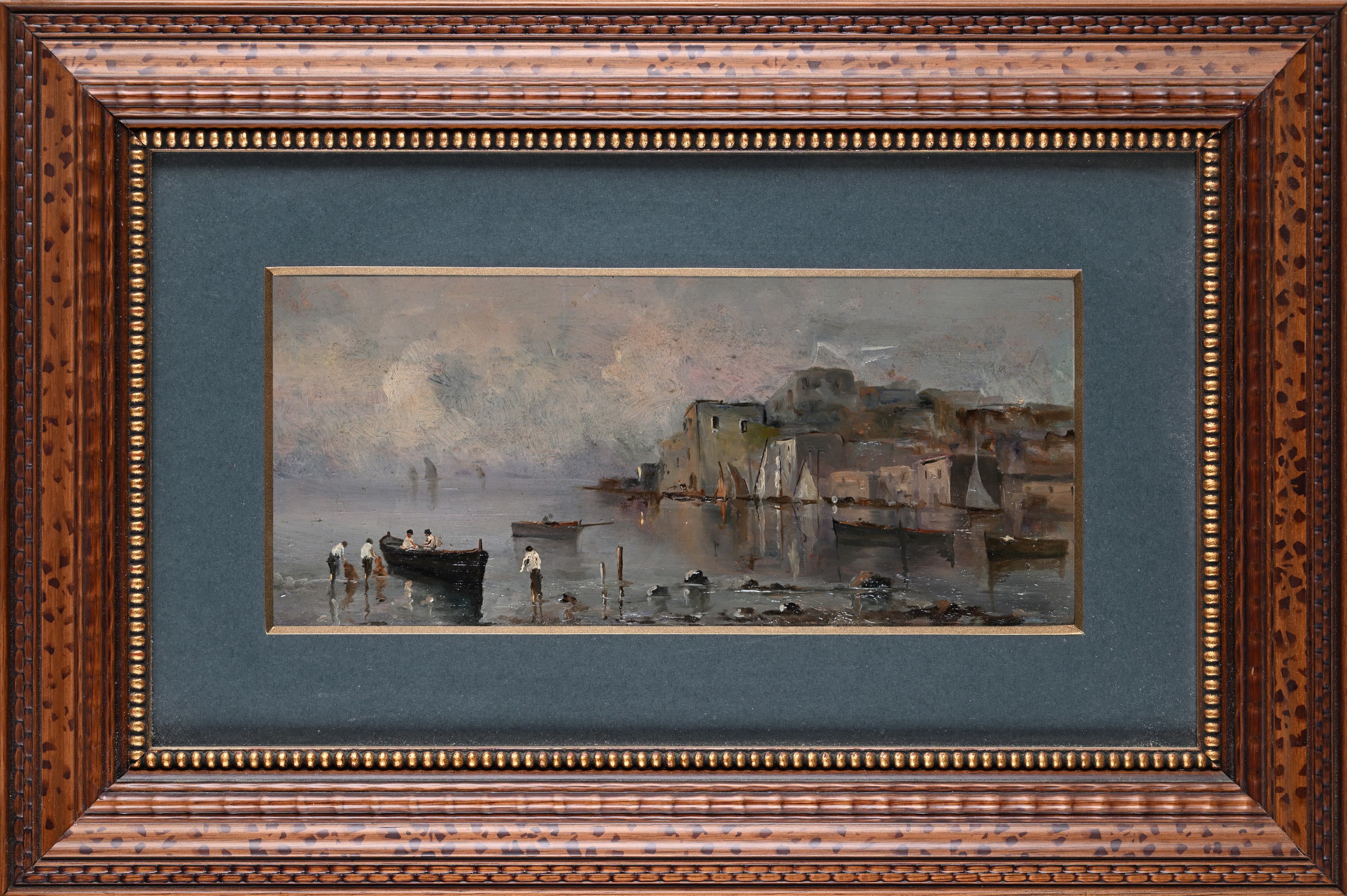 Scuola Napoletana del XX Secolo - Marina napoletana e A. Russo, Terrazza a Napoli