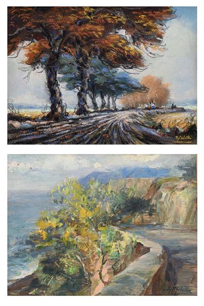 Strada costiera, olio su tavola