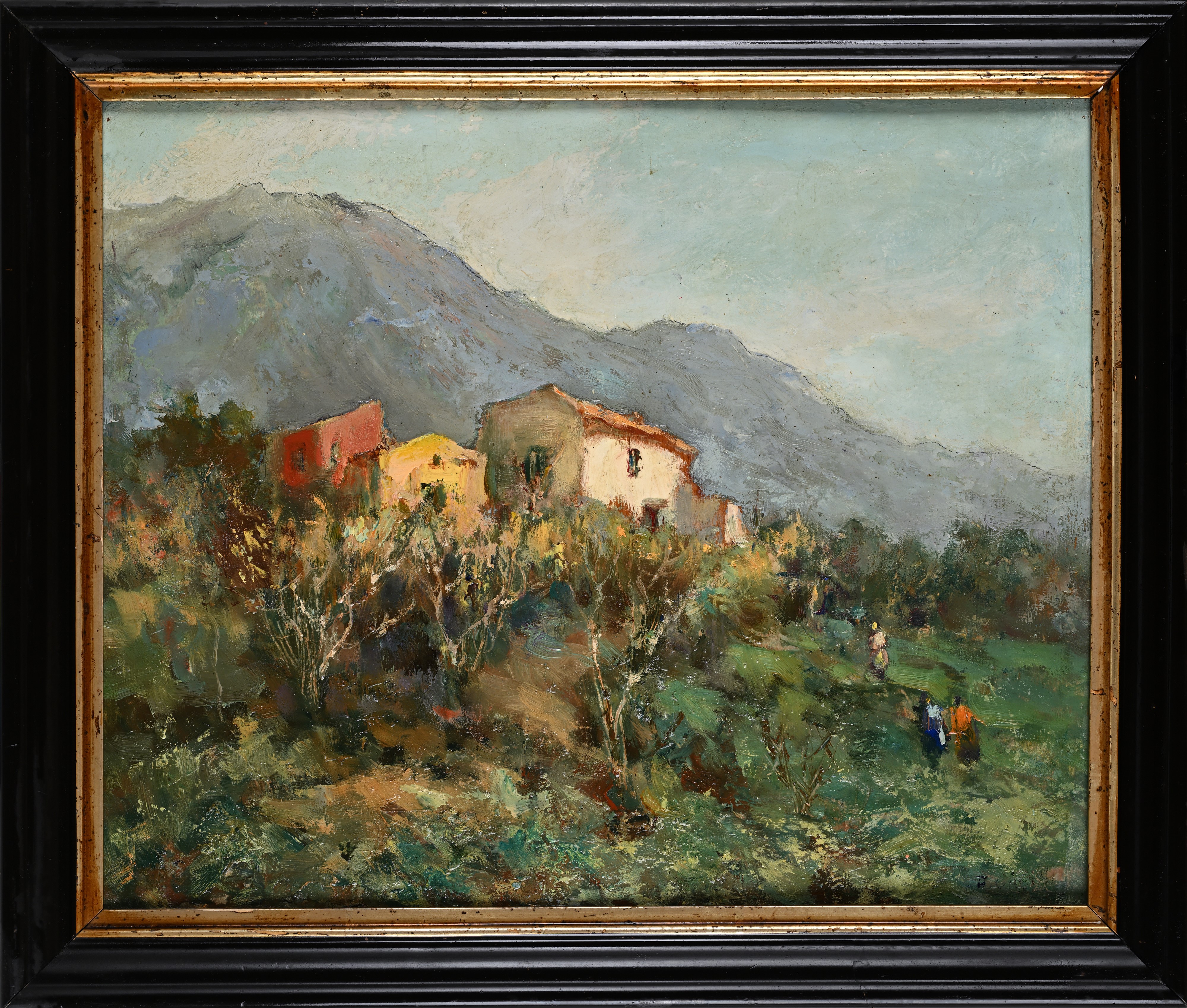 Scuola Napoletana del XX Secolo - Due paesaggi di campagna