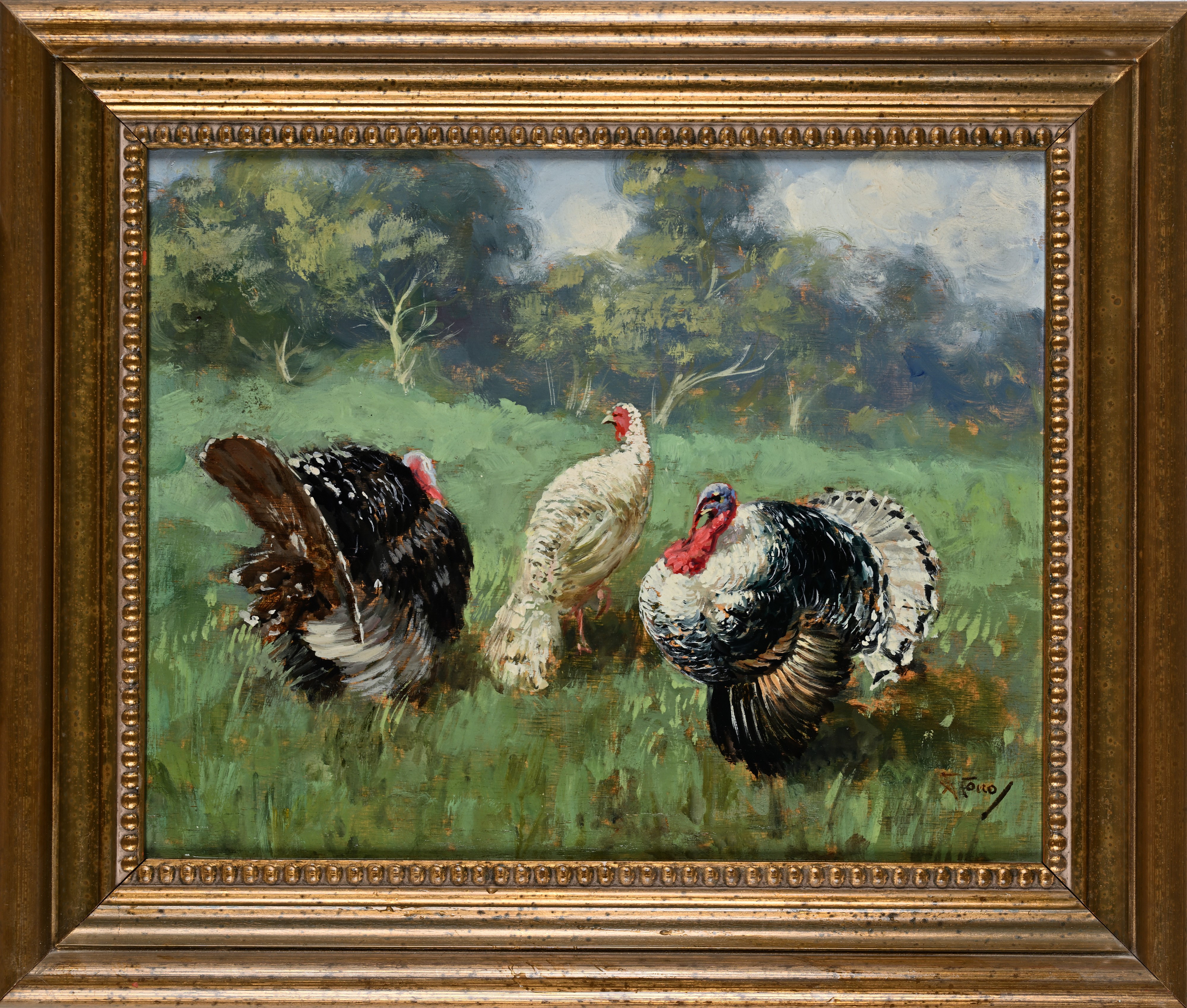 Giuseppe Rispoli - La morte del pulcino, olio su legno