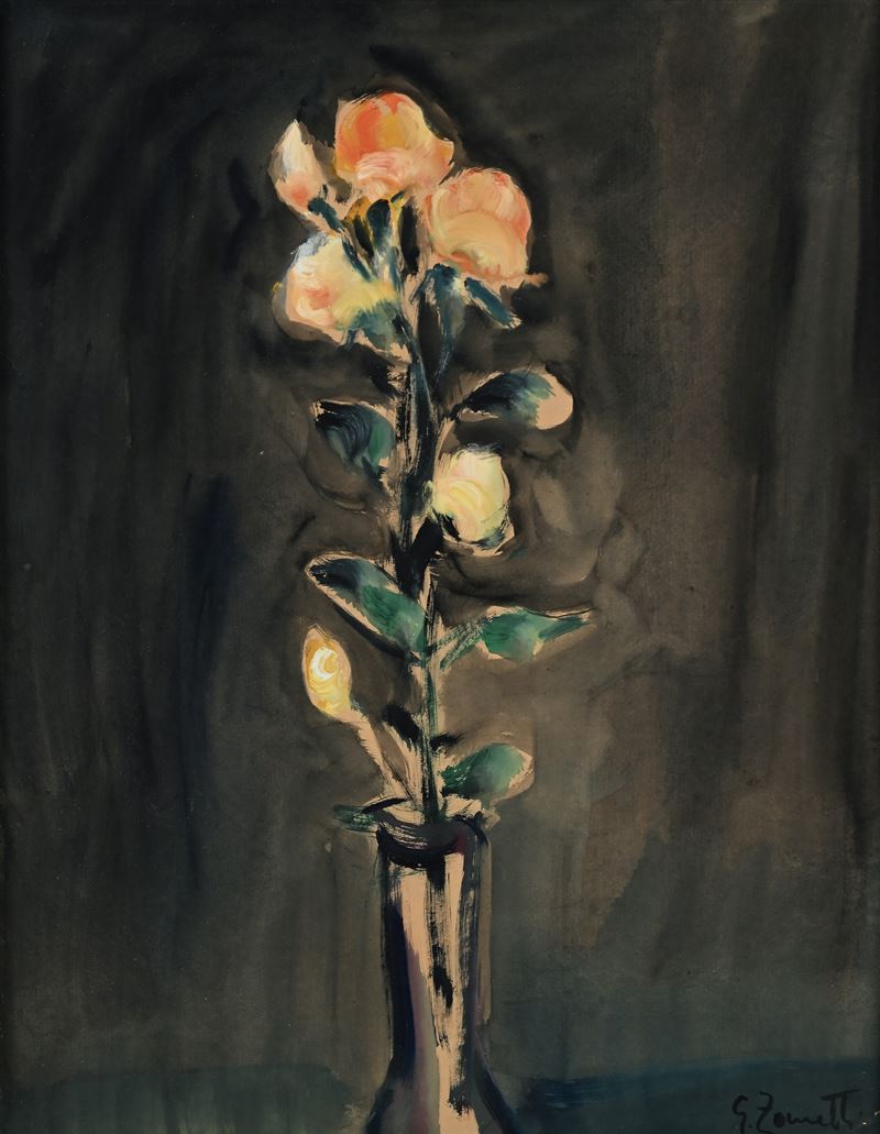 Giovanni Zanetti - Vaso con fiori