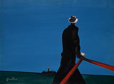 Gondoliere, olio su tela