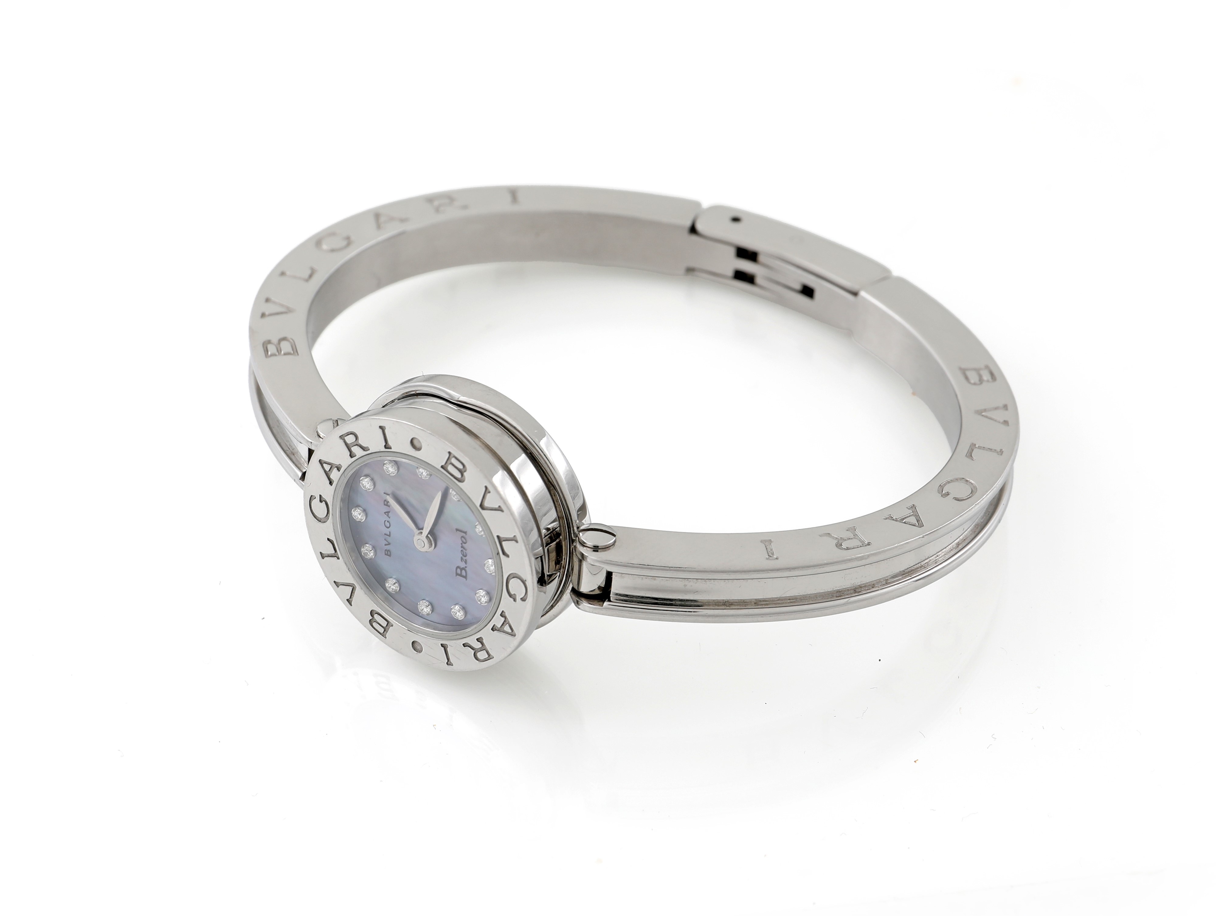Bulgari, B01 in acciaio con brillanti, referenza BZ22S