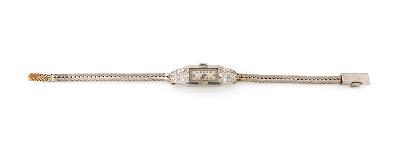 Baume & Mercier orologio da polso da donna in platino e brillanti