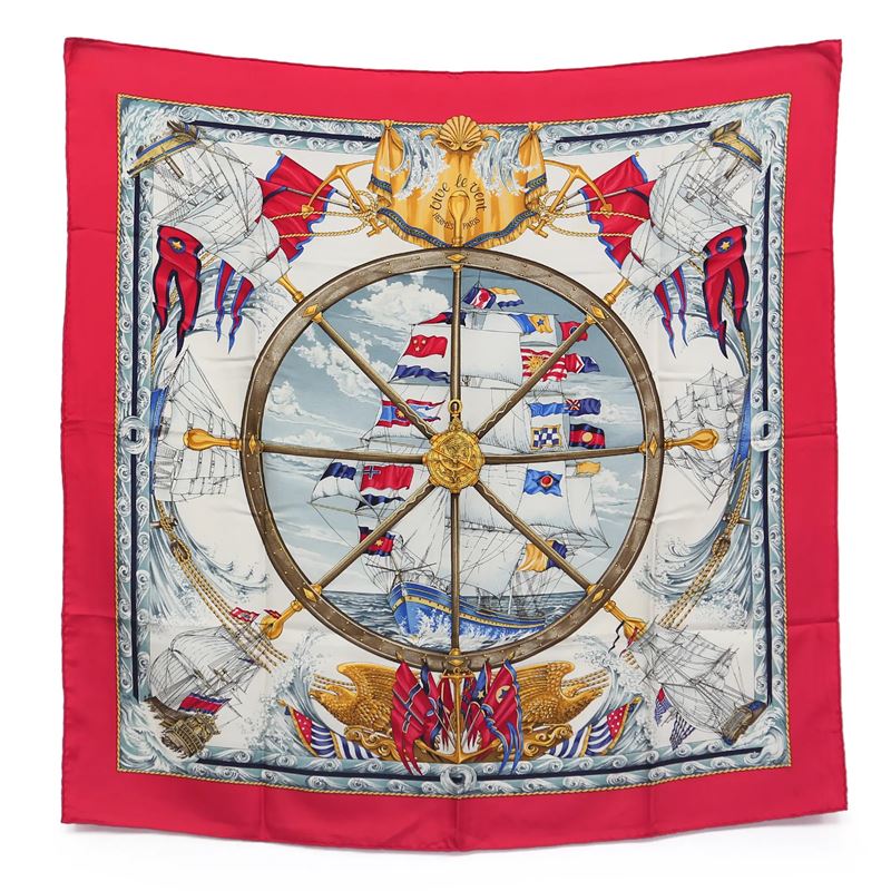 Hermes, foulard in seta con busta
