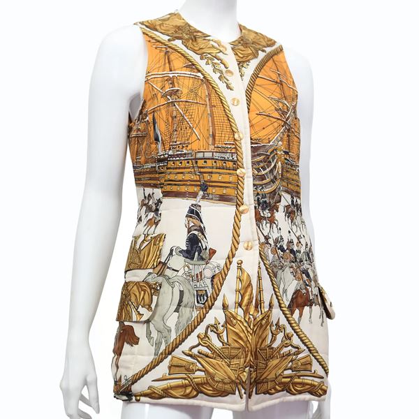 Hermes, gilet lungo in seta