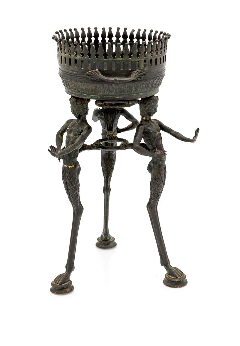 Tripode dei Satiri, replica in bronzo (braciere) — XIX secolo