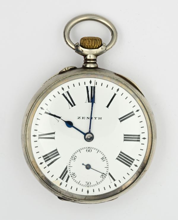 Zenith Grand Prix Paris 1900 - Orologio da tasca con scappamento ad ancora e spirale Breguet remontoir da uomo in acciaio  (inizi XX secolo)  - Auction Time Auction - Pocket Watches - Casa d'Aste Arcadia