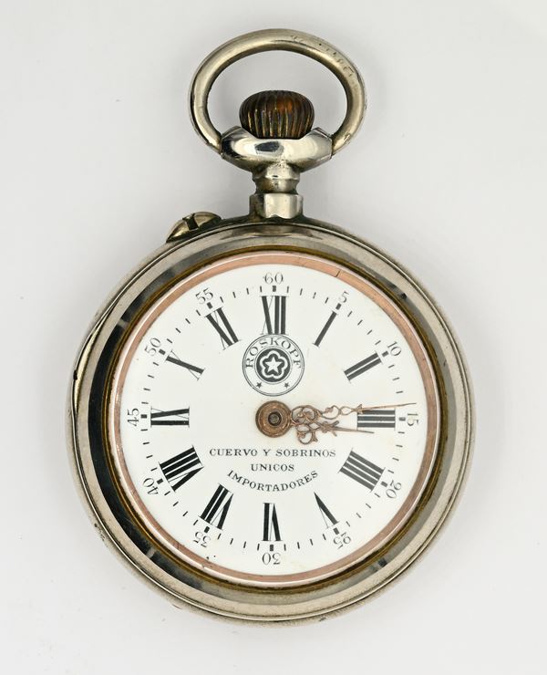 Roskopf per Cuervo y Sobrinos l'Habana - Orologio da tasca con scappamento Roskopf remontoir da uomo in metallo