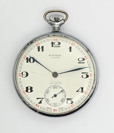 Margi Incabloc, Orologio da tasca per le Ferrovie dello Stato Italiane con scappamento ad ancora ...