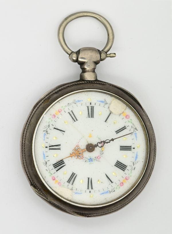 Trillot a Segré - Orologio da tasca  con scappamento a cilindro carica a chiavetta da uomo in argento 925/000